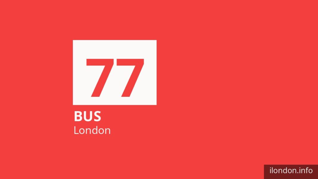 Bus route 77 in London