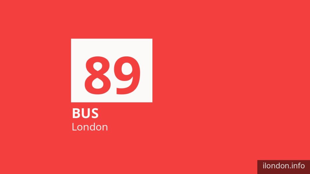 Bus route 89 in London