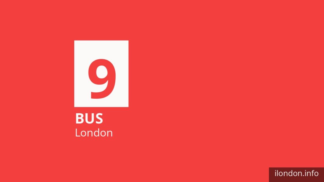 Bus route 9 in London