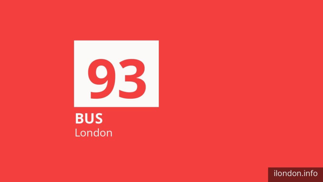 Bus route 93 in London