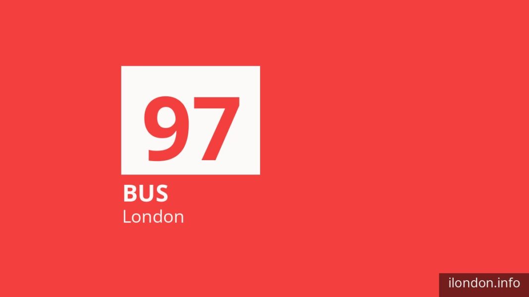 Bus route 97 in London
