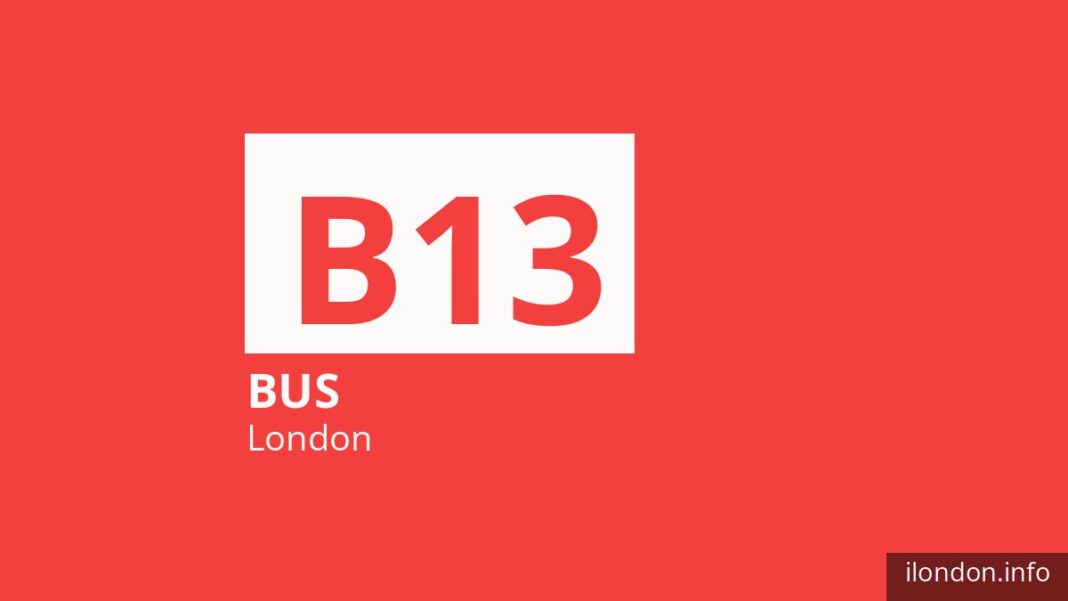 Bus route B13 in London