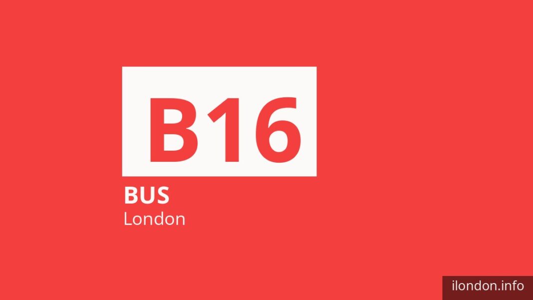 Bus route B16 in London