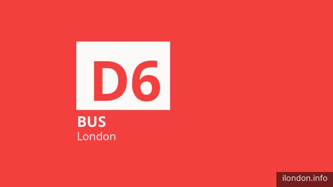 Bus route D6 in London
