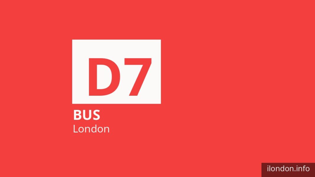 Bus route D7 in London