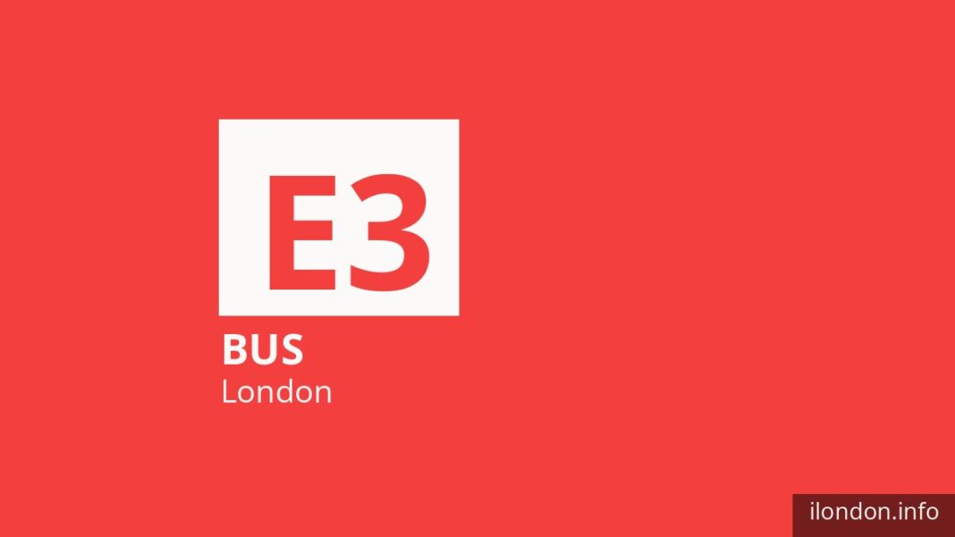 Bus route E3 in London