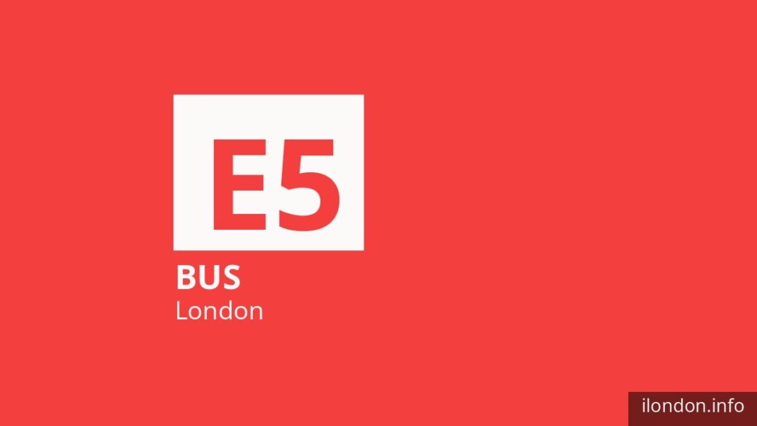 Bus route E5 in London