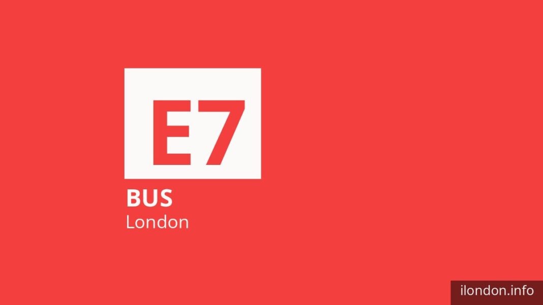 Bus route E7 in London