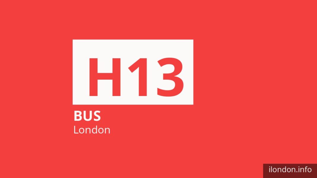 Bus route H13 in London