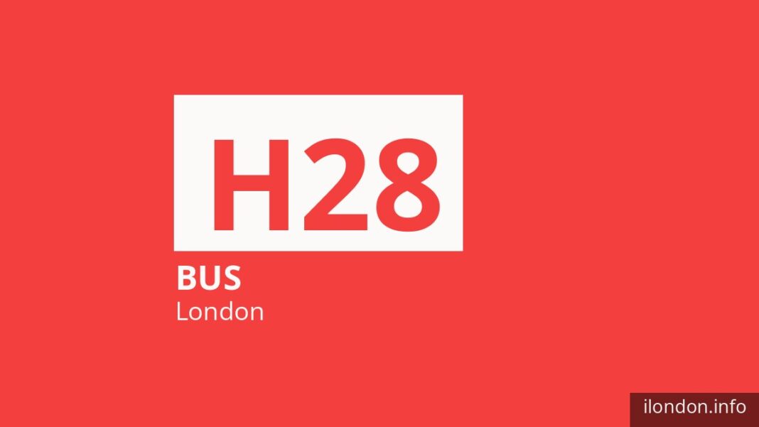 Bus route H28 in London
