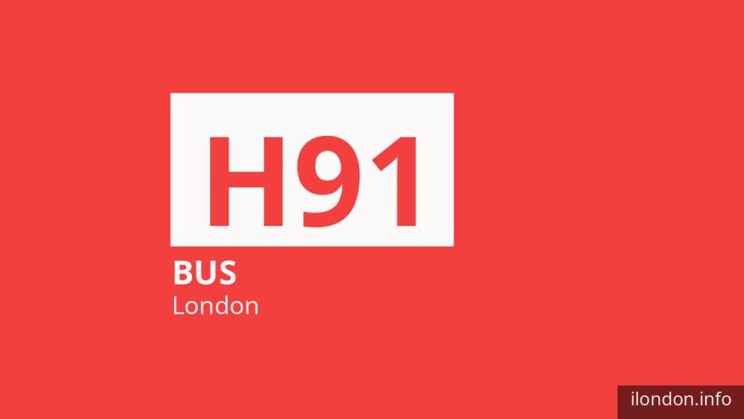 Bus route H91 in London