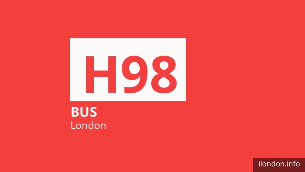 Bus route H98 in London