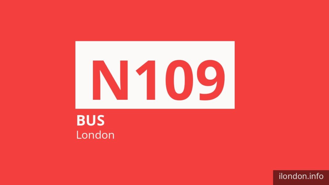 Night bus route N109 in London