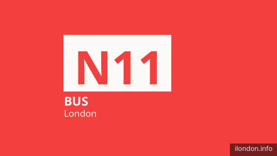 Night bus route N11 in London