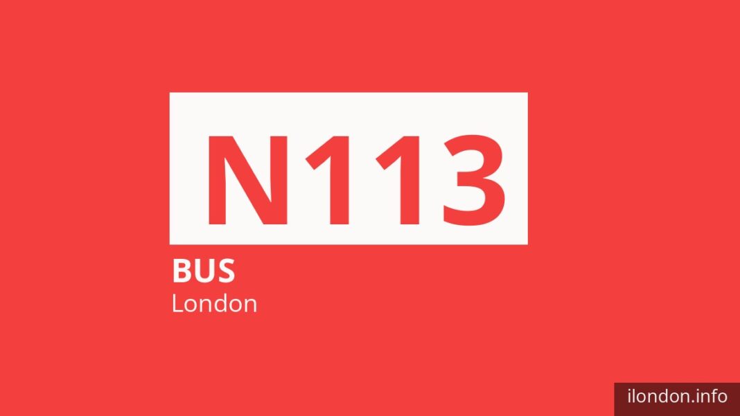 Night bus route N113 in London