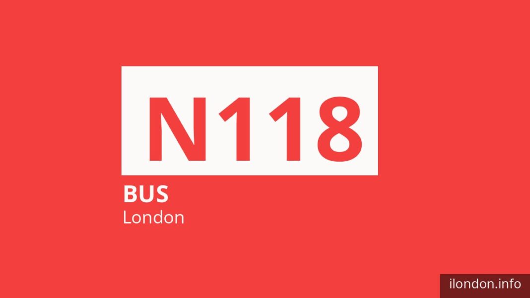 Night bus route N118 in London
