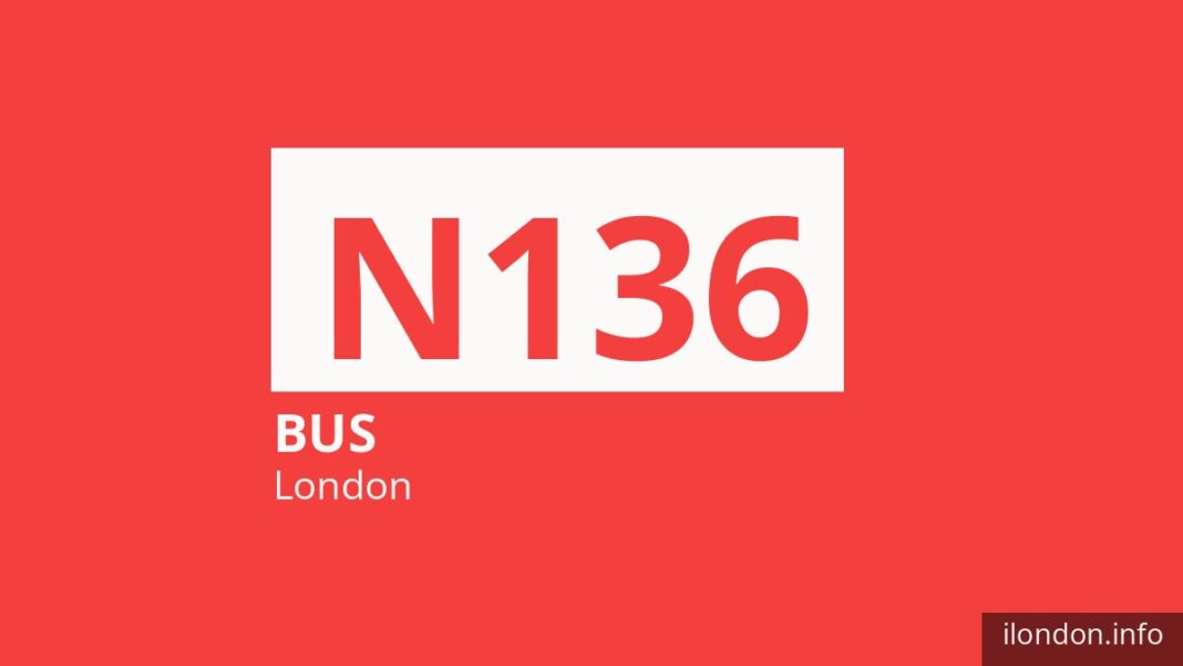 Night bus route N136 in London