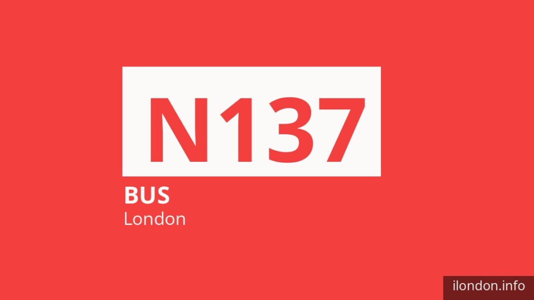 Night bus route N137 in London