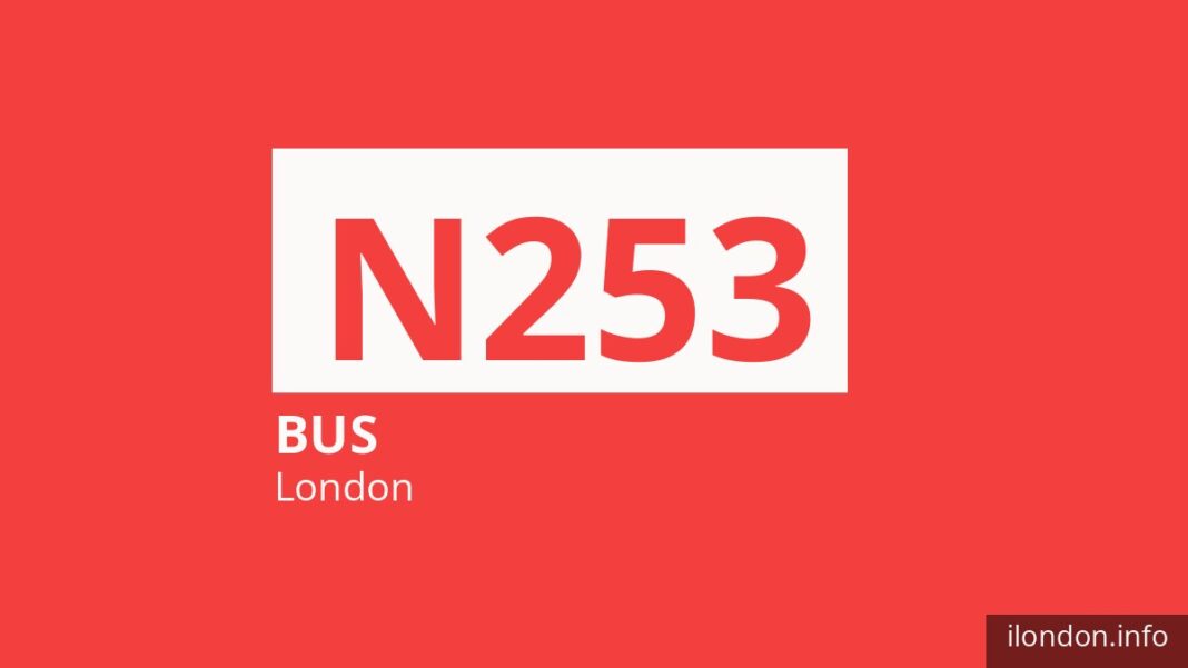 Night bus route N253 in London