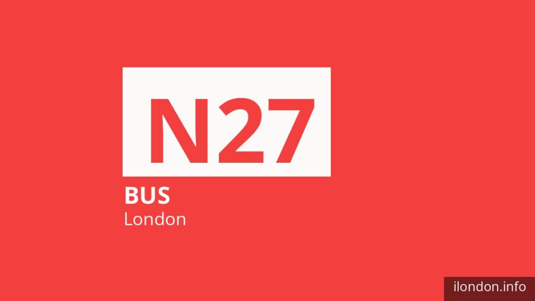 Night bus route N27 in London