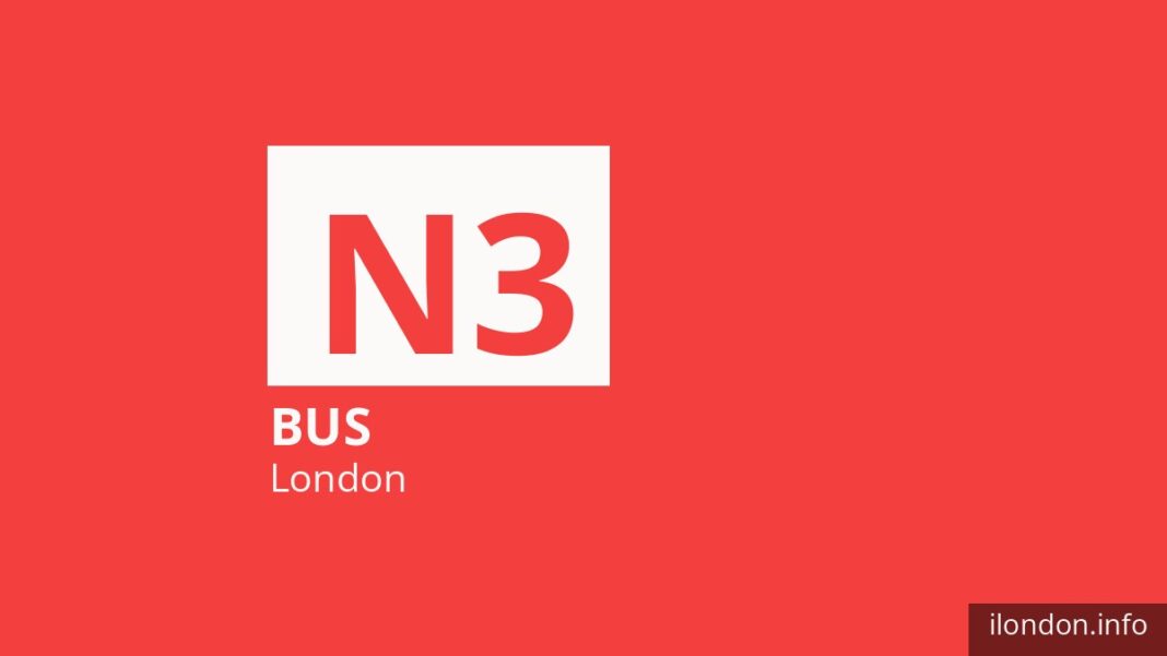 Night bus route N3 in London