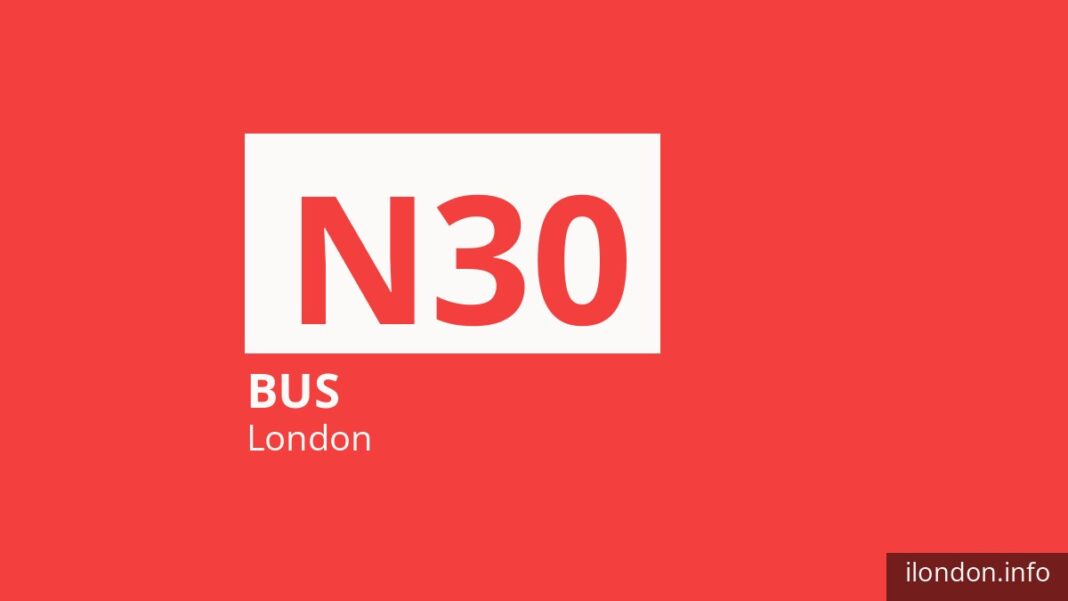 Night bus route N30 in London