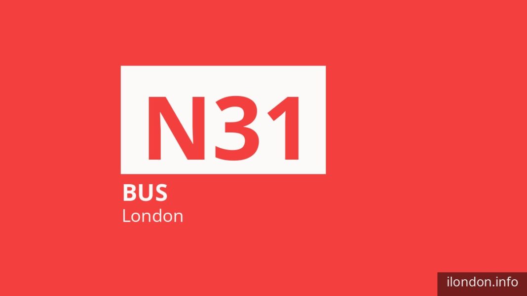 Night bus route N31 in London