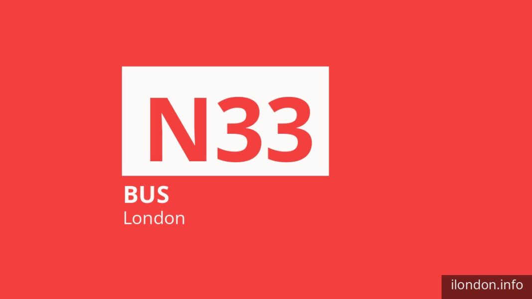 Night bus route N33 in London