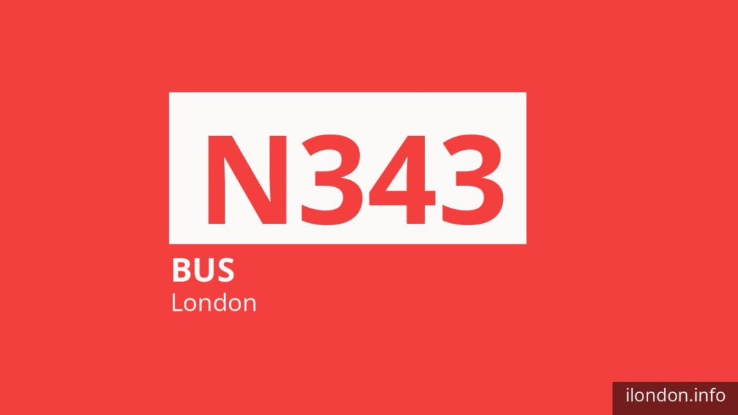 Night bus route N343 in London