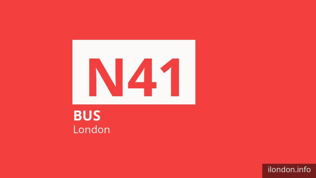 Night bus route N41 in London