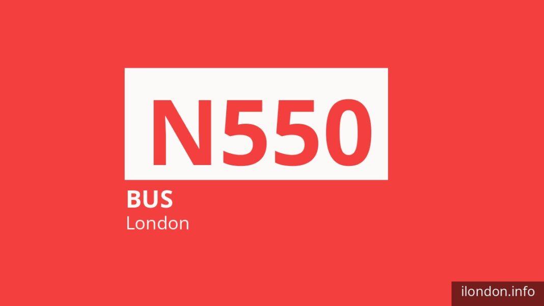 Night bus route N550 in London
