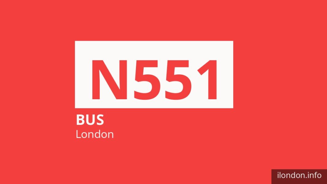 Night bus route N551 in London