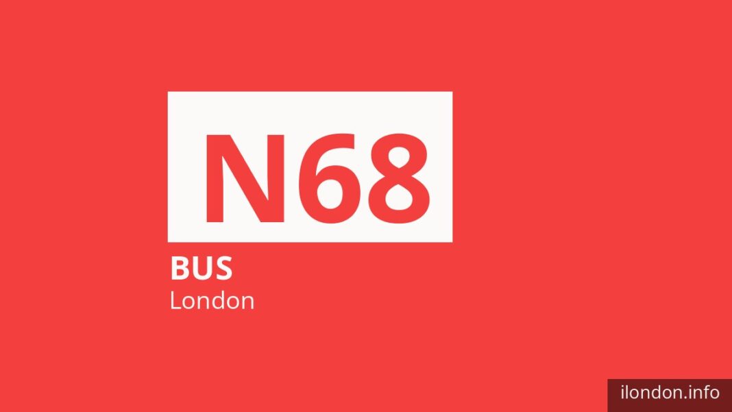Night bus route N68 in London