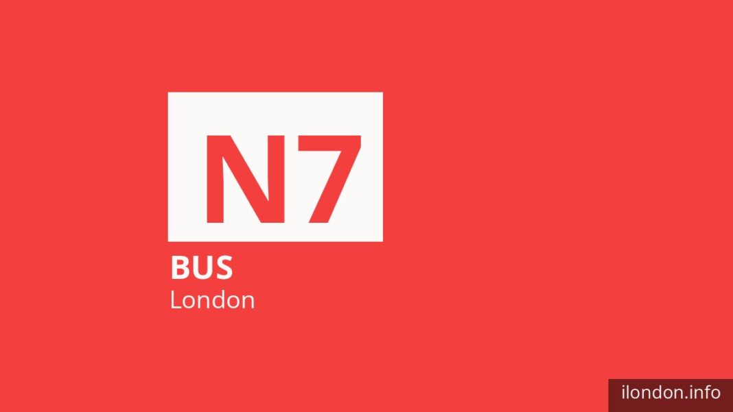 Night bus route N7 in London