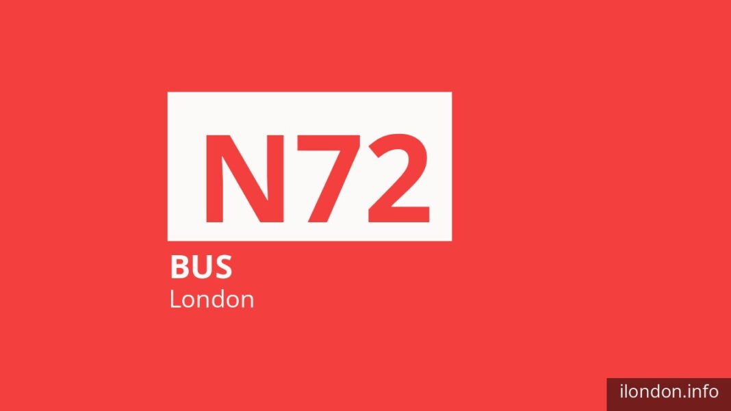 Night bus route N72 in London