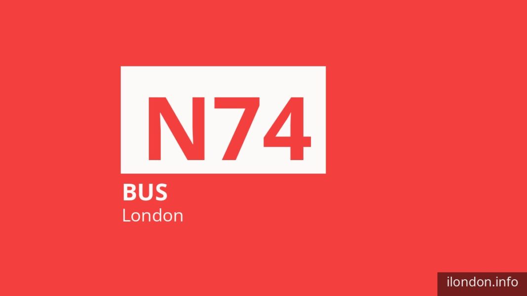Night bus route N74 in London