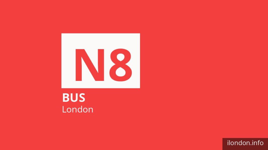 Night bus route N8 in London