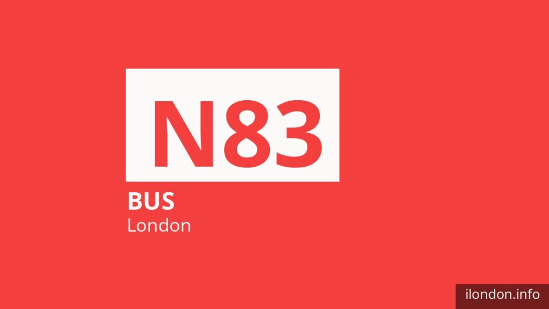 Night bus route N83 in London