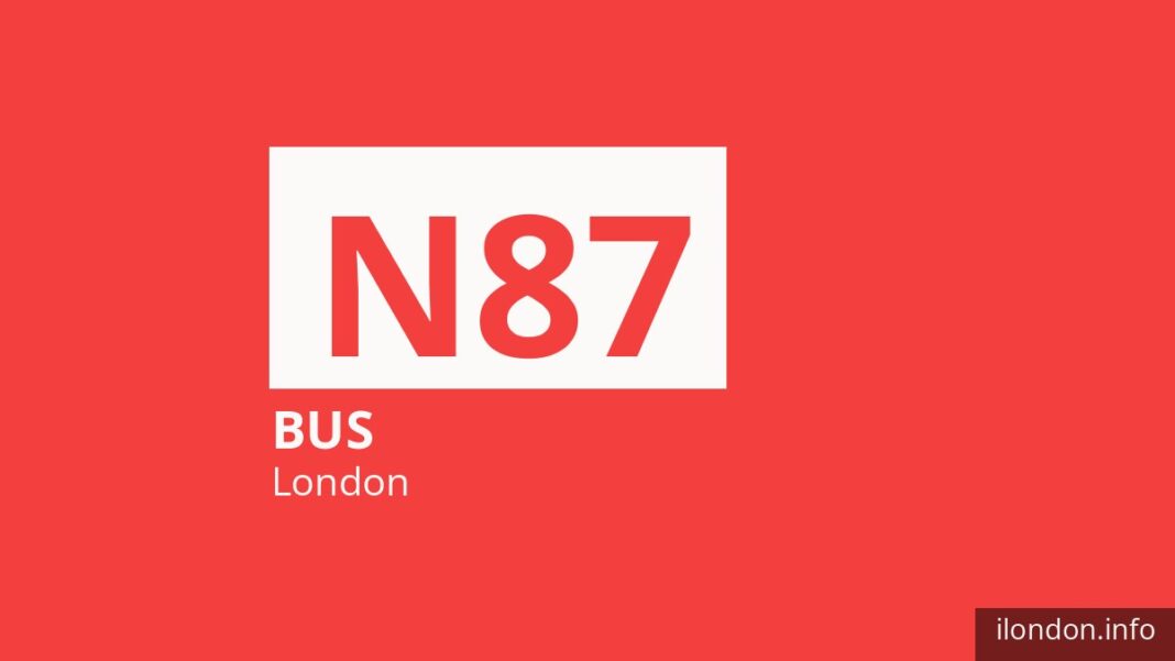 Night bus route N87 in London