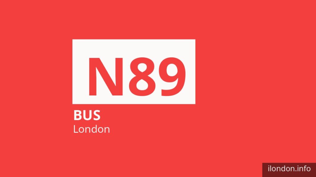 Night bus route N89 in London