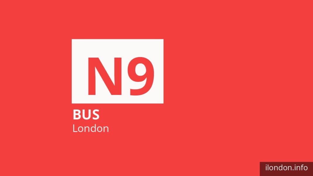 Night bus route N9 in London
