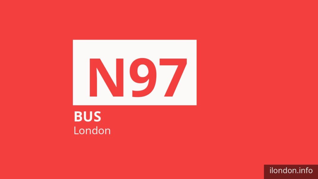 Night bus route N97 in London