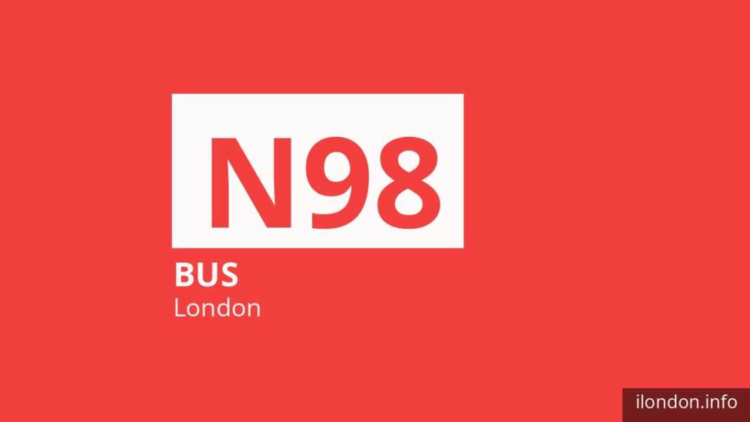 Night bus route N98 in London
