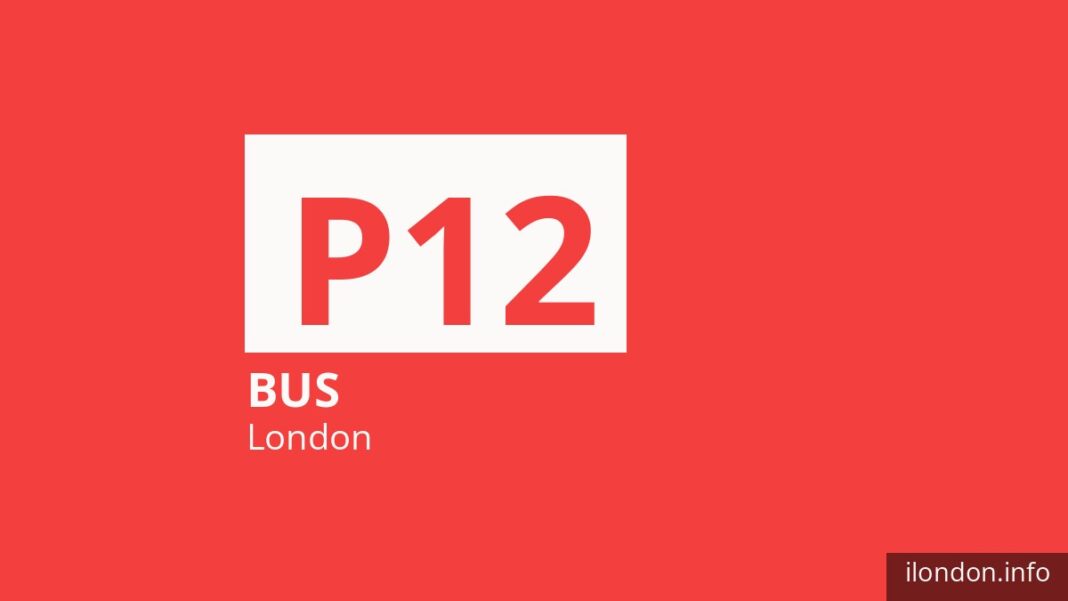 Bus route P12 in London
