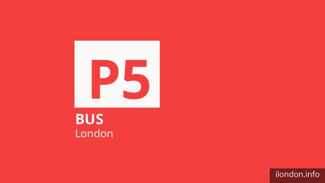 Bus route P5 in London
