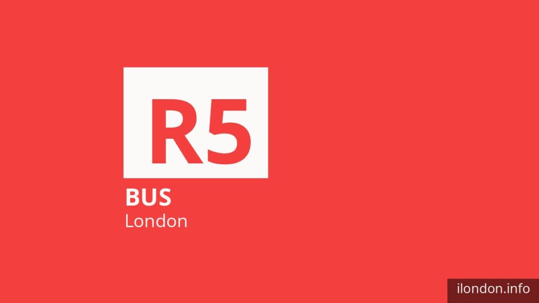 Bus route R5 in London
