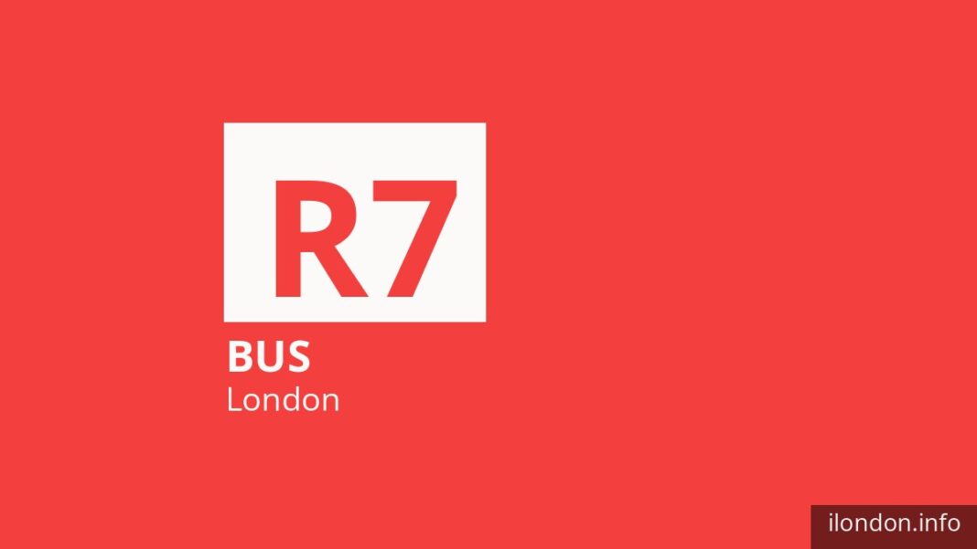 Bus route R7 in London