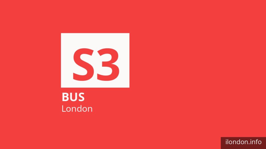 Bus route S3 in London
