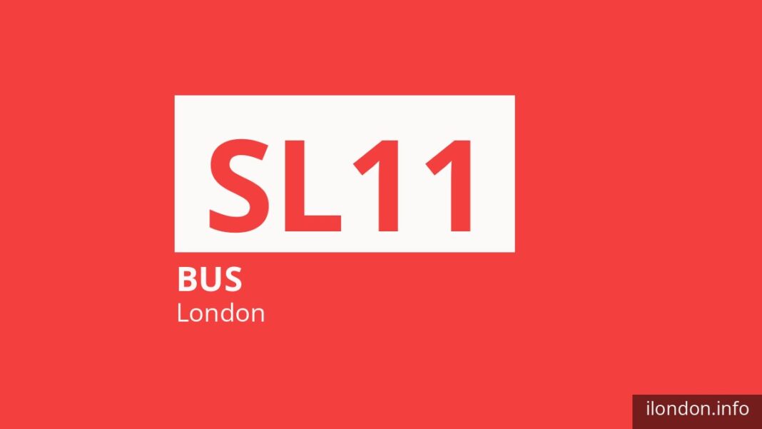 Bus route SL11 in London