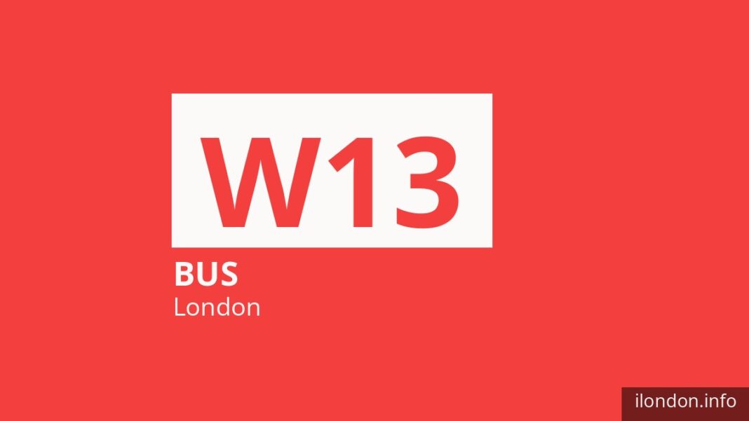 Bus route W13 in London